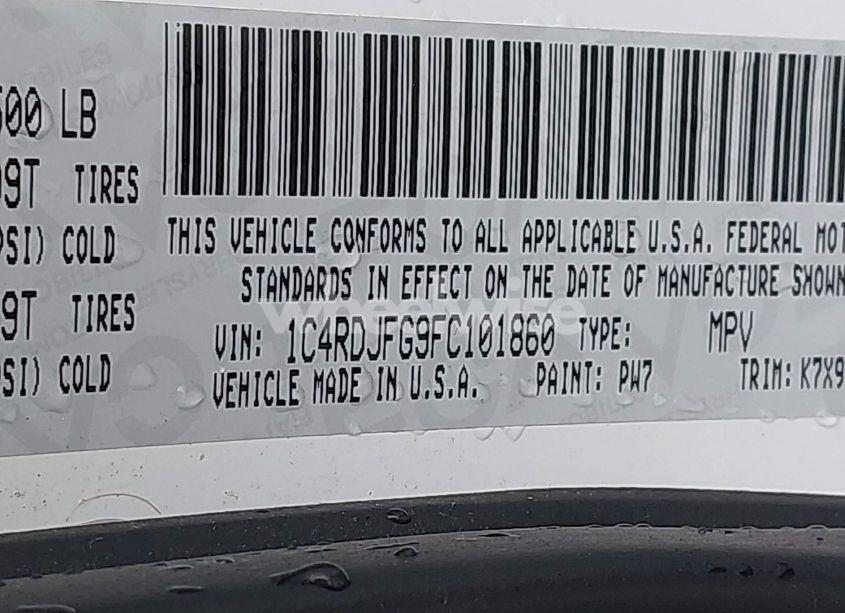 Photo 9 of 2015 Dodge Durango SPECIAL SERVICE (VIN 1C4RDJFG9FC101860)