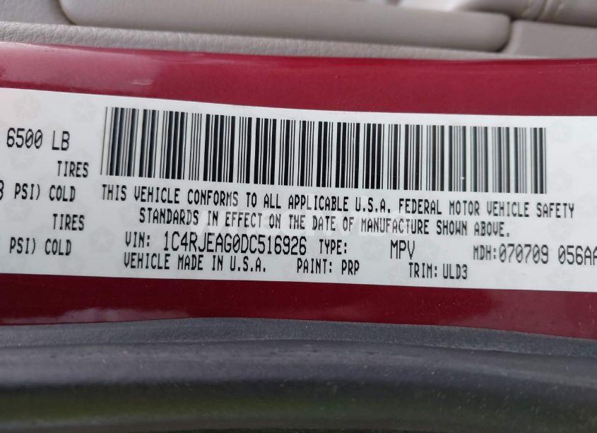 Photo 9 of 2013 Jeep Grand CHEROKEE LAREDO (VIN 1C4RJEAG0DC516926)