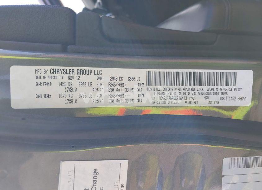 Photo 9 of 2013 Jeep Grand CHEROKEE (VIN 1C4RJEAG0DC616413)