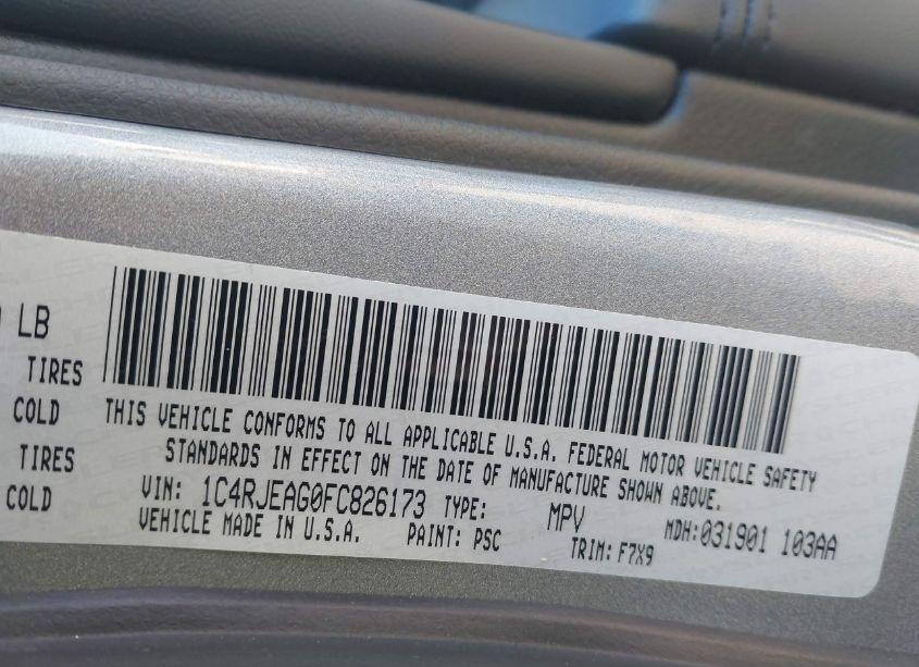 Photo 9 of 2015 Jeep Grand CHEROKEE LAREDO (VIN 1C4RJEAG0FC826173)