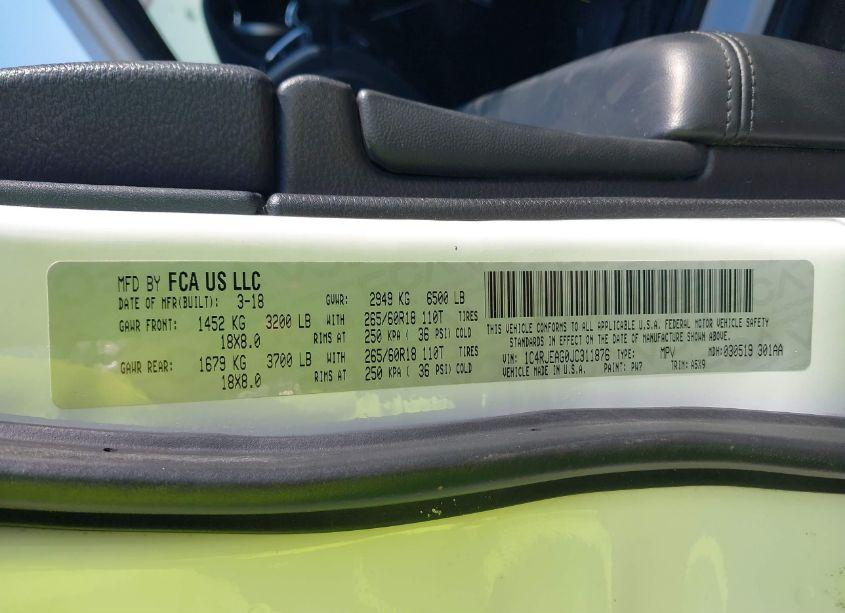 Photo 9 of 2018 Jeep Grand CHEROKEE LAREDO E 4X2 (VIN 1C4RJEAG0JC311876)