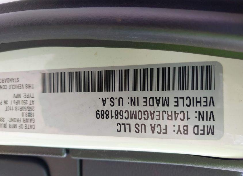 Photo 9 of 2021 Jeep Grand CHEROKEE LAREDO E 4X2 (VIN 1C4RJEAG0MC681889)