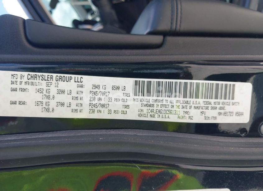 Photo 9 of 2013 Jeep Grand CHEROKEE LAREDO (VIN 1C4RJEAG1DC561311)