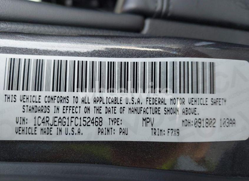 Photo 9 of 2015 Jeep Grand CHEROKEE LAREDO (VIN 1C4RJEAG1FC152468)