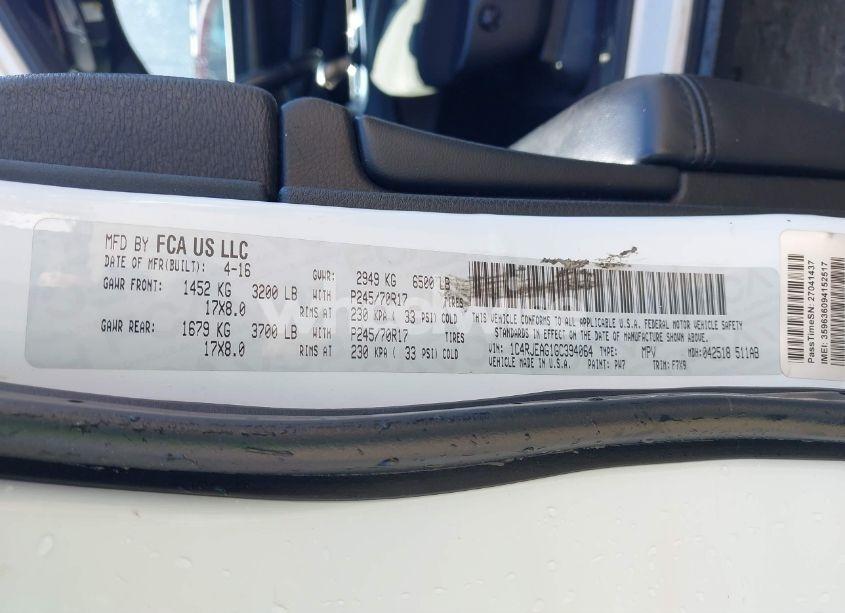 Photo 9 of 2016 Jeep Grand CHEROKEE LAREDO (VIN 1C4RJEAG1GC394064)