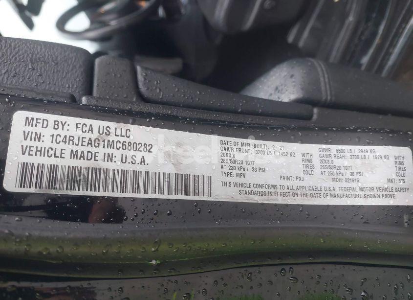 Photo 9 of 2021 Jeep Grand CHEROKEE LAREDO X 4X2 (VIN 1C4RJEAG1MC680282)