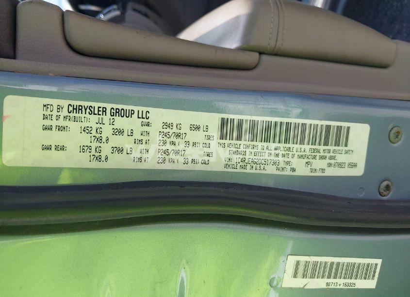 Photo 9 of 2013 Jeep Grand CHEROKEE LAREDO (VIN 1C4RJEAG2DC517303)