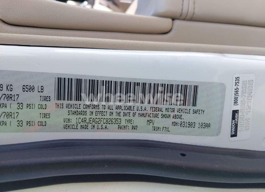 Photo 9 of 2015 Jeep Grand CHEROKEE LAREDO (VIN 1C4RJEAG2FC826353)