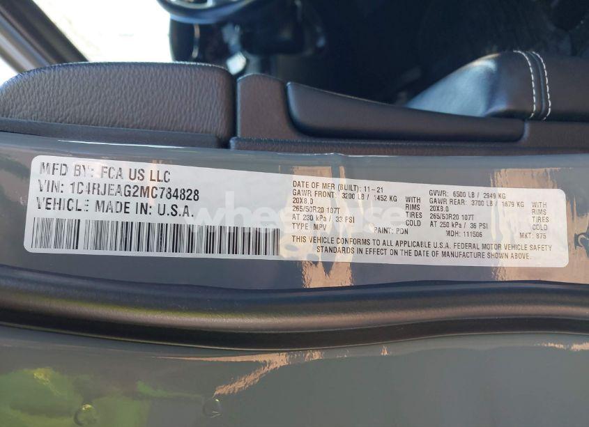 Photo 9 of 2021 Jeep Grand CHEROKEE FREEDOM 4X2 (VIN 1C4RJEAG2MC784828)