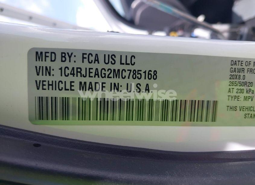 Photo 9 of 2021 Jeep Grand CHEROKEE LAREDO X 4X2 (VIN 1C4RJEAG2MC785168)