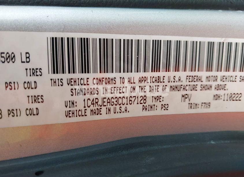 Photo 9 of 2012 Jeep Grand CHEROKEE LAREDO (VIN 1C4RJEAG3CC167128)