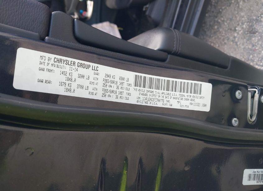 Photo 9 of 2015 Jeep Grand CHEROKEE LAREDO (VIN 1C4RJEAG3FC700776)