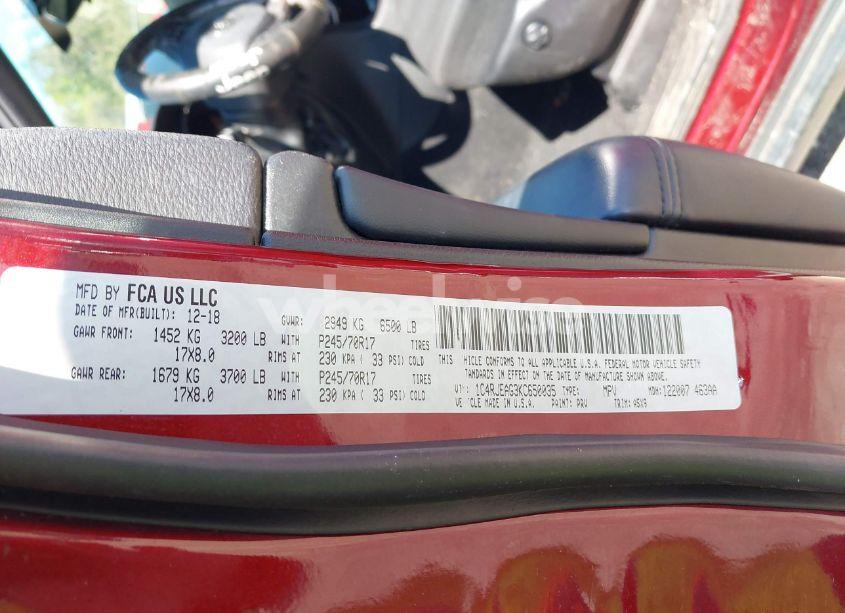 Photo 9 of 2019 Jeep Grand CHEROKEE LAREDO E 4X2 (VIN 1C4RJEAG3KC650035)