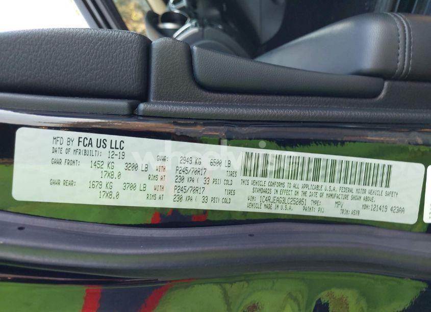 Photo 9 of 2020 Jeep Grand CHEROKEE LAREDO E 4X2 (VIN 1C4RJEAG3LC252051)