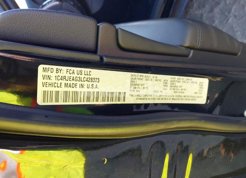 Photo 9 of 2020 Jeep Grand CHEROKEE ALTITUDE 4X2 (VIN 1C4RJEAG3LC428323)