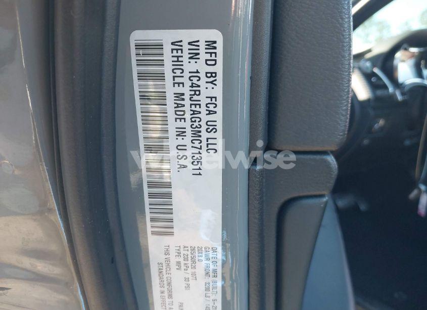 Photo 9 of 2021 Jeep Grand CHEROKEE LAREDO X 4X2 (VIN 1C4RJEAG3MC713511)