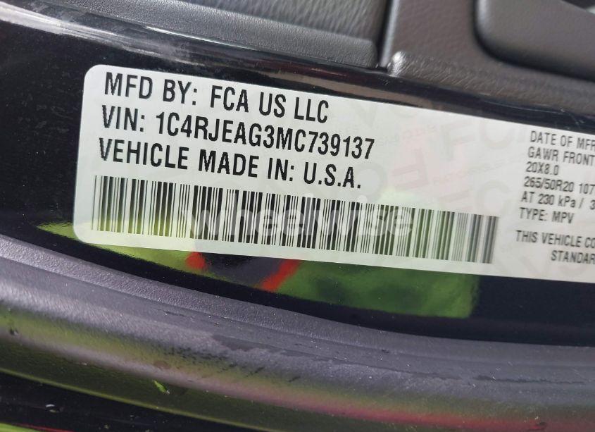 Photo 9 of 2021 Jeep Grand CHEROKEE FREEDOM 4X2 (VIN 1C4RJEAG3MC739137)