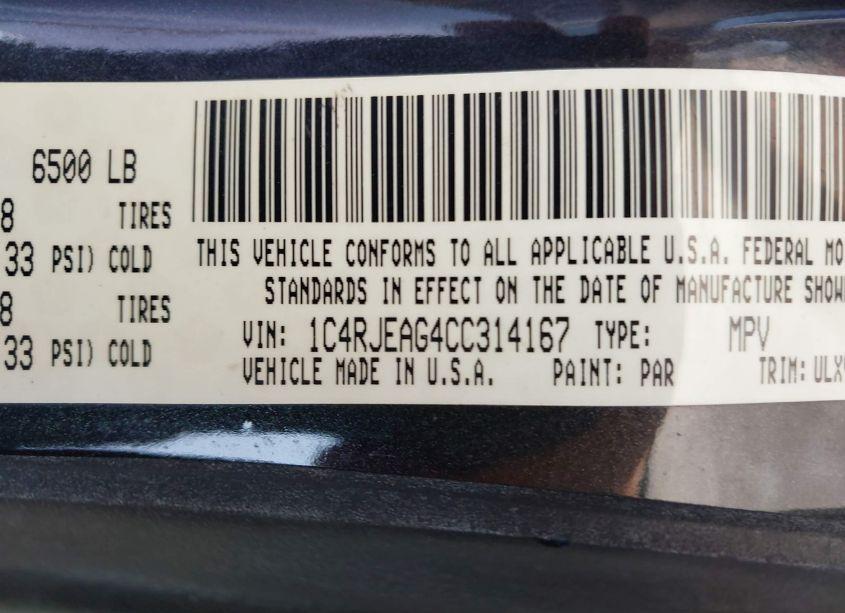 Photo 9 of 2012 Jeep Grand CHEROKEE LAREDO (VIN 1C4RJEAG4CC314167)