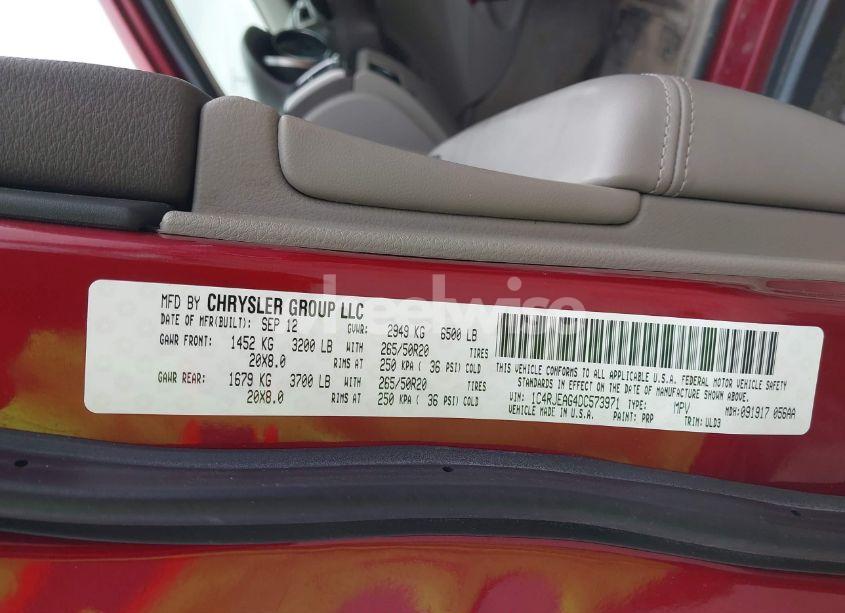 Photo 9 of 2013 Jeep Grand CHEROKEE LAREDO ALTITUDE (VIN 1C4RJEAG4DC573971)