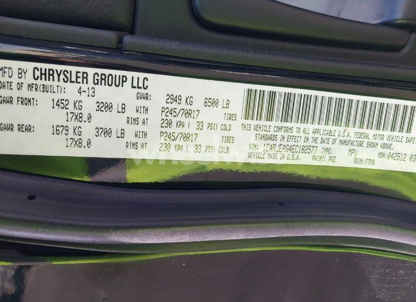 Photo 9 of 2014 Jeep Grand CHEROKEE LAREDO (VIN 1C4RJEAG4EC182577)