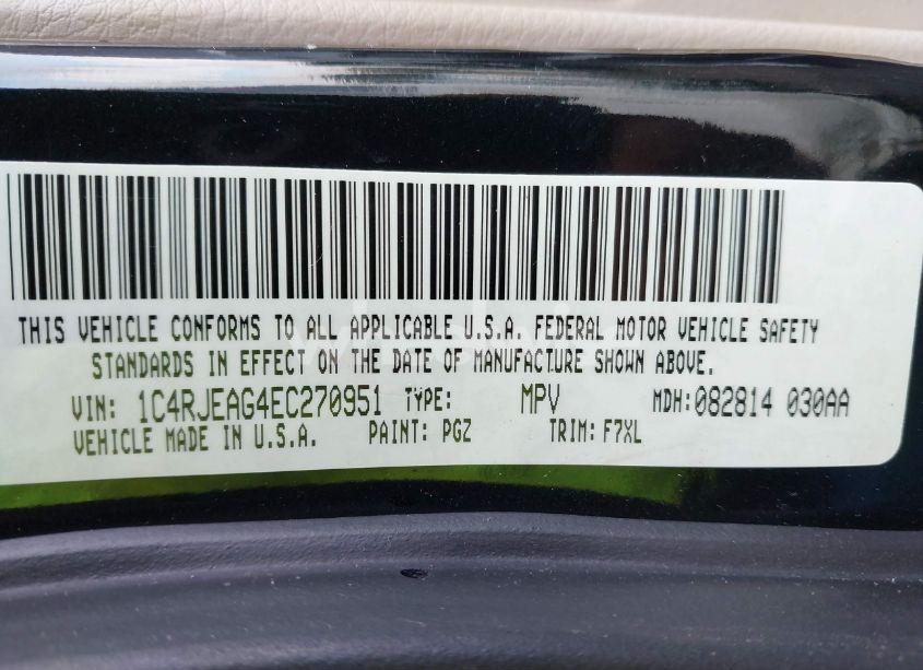 Photo 9 of 2014 Jeep Grand CHEROKEE LAREDO (VIN 1C4RJEAG4EC270951)