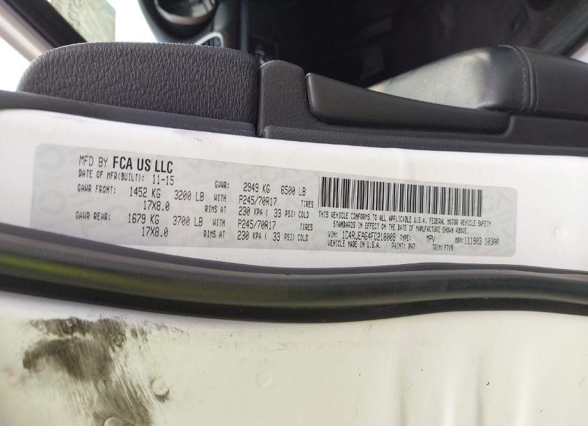 Photo 9 of 2015 Jeep Grand CHEROKEE LAREDO (VIN 1C4RJEAG4FC218009)