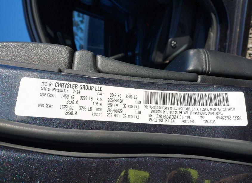 Photo 9 of 2015 Jeep Grand CHEROKEE ALTITUDE (VIN 1C4RJEAG4FC614151)