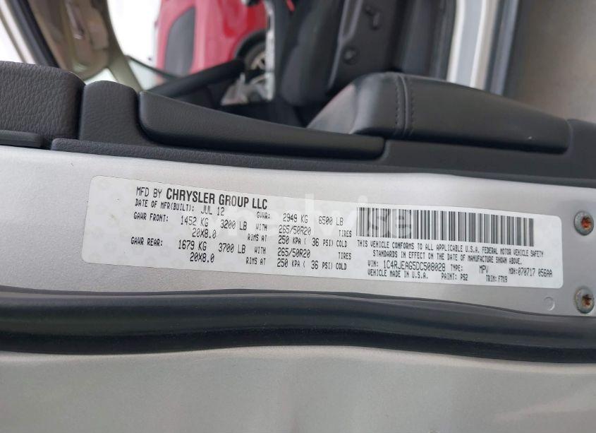 Photo 9 of 2013 Jeep Grand CHEROKEE LAREDO (VIN 1C4RJEAG5DC508028)