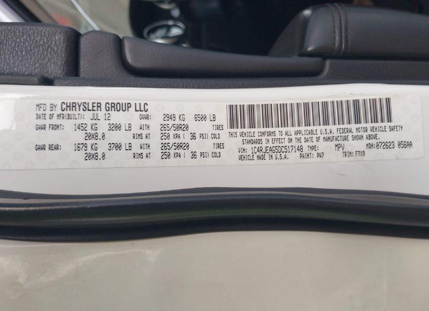 Photo 9 of 2013 Jeep Grand CHEROKEE LAREDO (VIN 1C4RJEAG5DC517148)