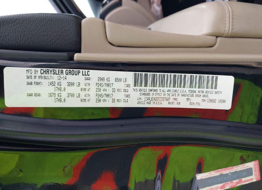 Photo 9 of 2015 Jeep Grand CHEROKEE LAREDO (VIN 1C4RJEAG5FC727607)