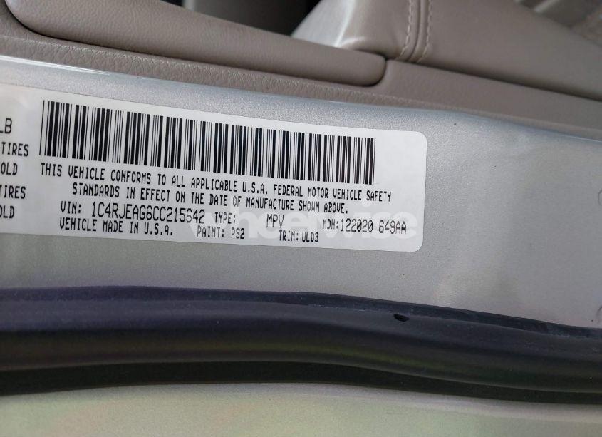 Photo 9 of 2012 Jeep Grand CHEROKEE LAREDO (VIN 1C4RJEAG6CC215642)