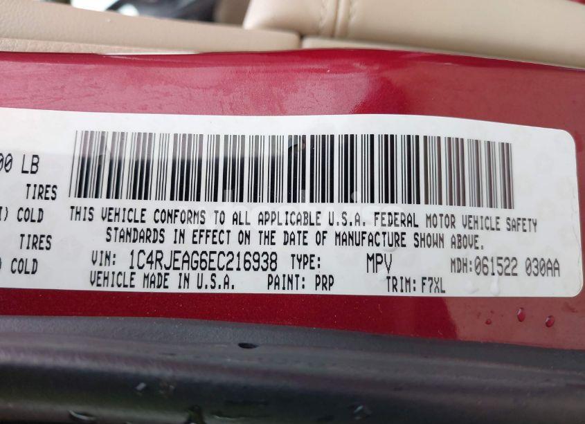 Photo 9 of 2014 Jeep Grand CHEROKEE LAREDO (VIN 1C4RJEAG6EC216938)