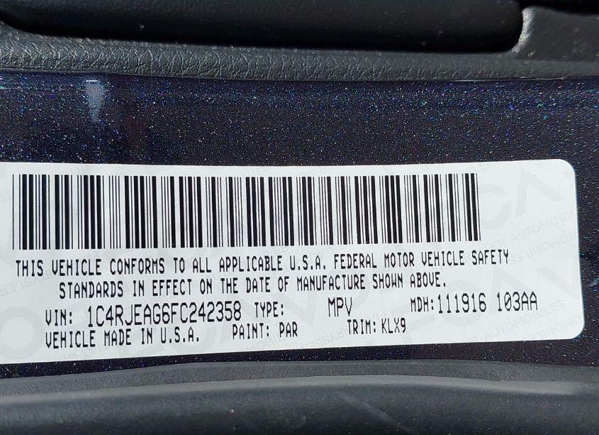 Photo 9 of 2015 Jeep Grand CHEROKEE ALTITUDE (VIN 1C4RJEAG6FC242358)