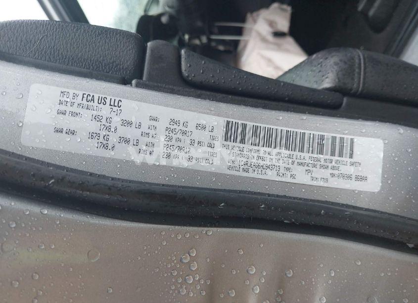 Photo 9 of 2017 Jeep Grand CHEROKEE LAREDO 4X2 (VIN 1C4RJEAG6HC943713)