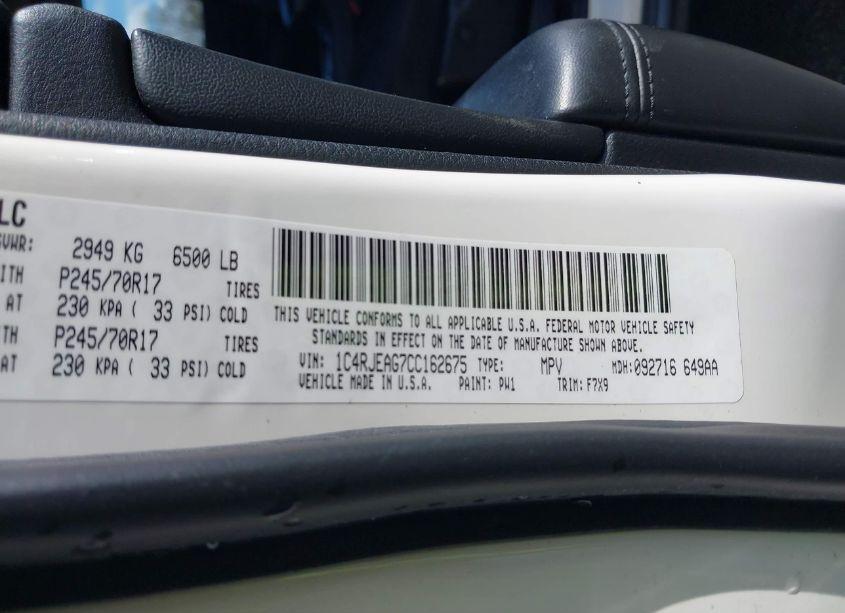 Photo 9 of 2012 Jeep Grand CHEROKEE LAREDO (VIN 1C4RJEAG7CC162675)