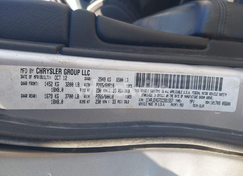 Photo 9 of 2013 Jeep Grand CHEROKEE LAREDO (VIN 1C4RJEAG7DC591557)