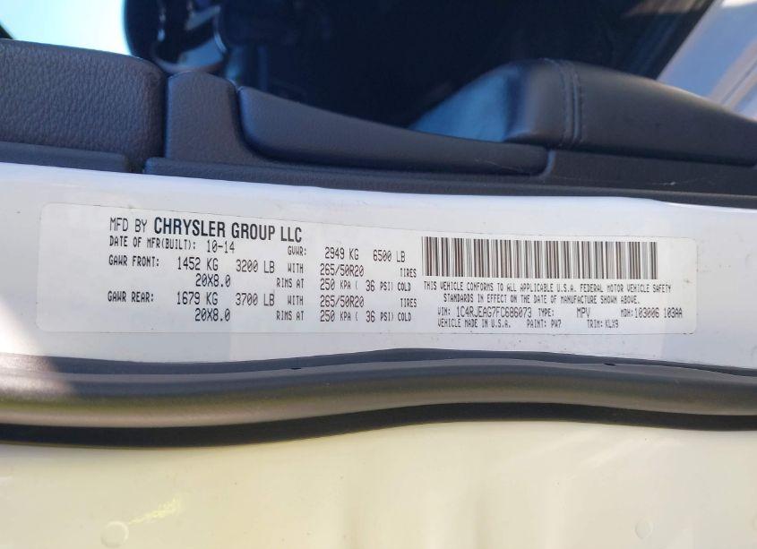 Photo 9 of 2015 Jeep Grand CHEROKEE ALTITUDE (VIN 1C4RJEAG7FC686073)