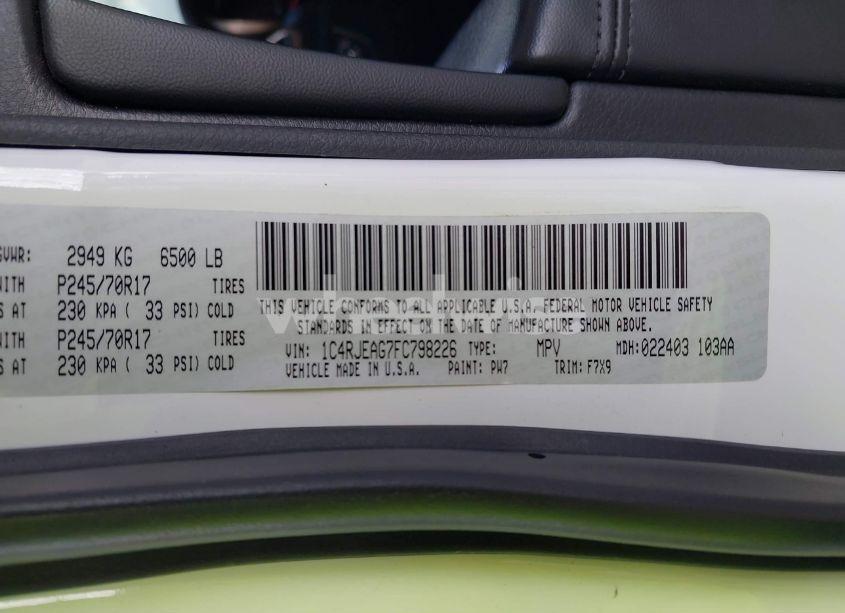 Photo 9 of 2015 Jeep Grand CHEROKEE LAREDO (VIN 1C4RJEAG7FC798226)