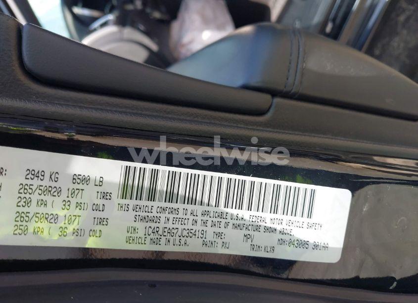 Photo 9 of 2018 Jeep Grand CHEROKEE ALTITUDE 4X2 (VIN 1C4RJEAG7JC354191)