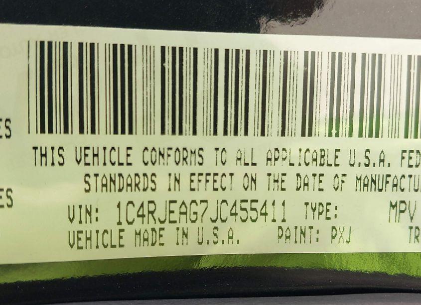 Photo 9 of 2018 Jeep Grand CHEROKEE LAREDO 4X2 (VIN 1C4RJEAG7JC455411)