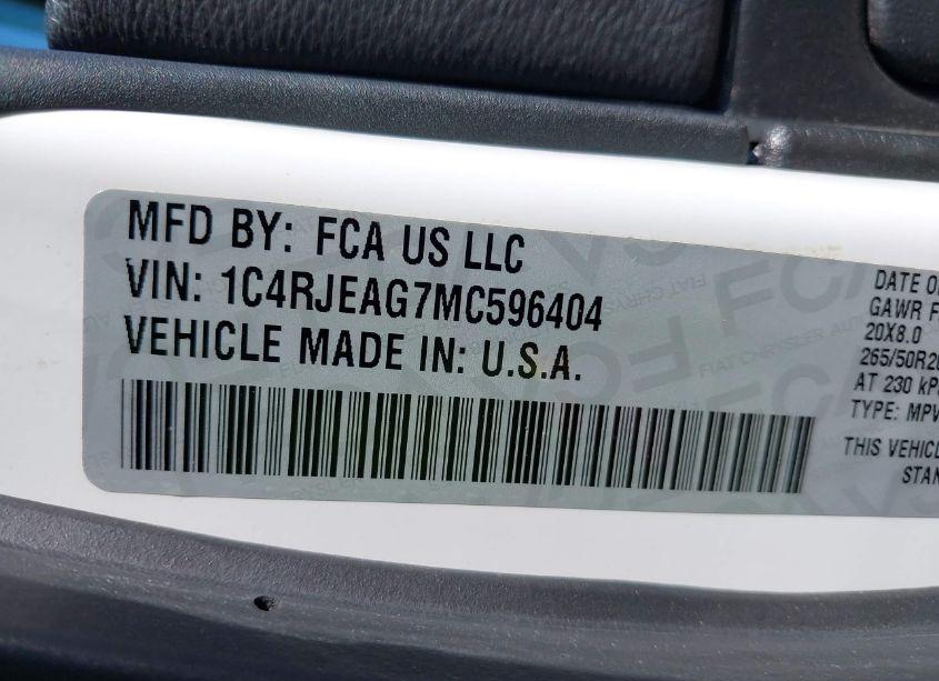 Photo 9 of 2021 Jeep Grand CHEROKEE LAREDO X 4X2 (VIN 1C4RJEAG7MC596404)