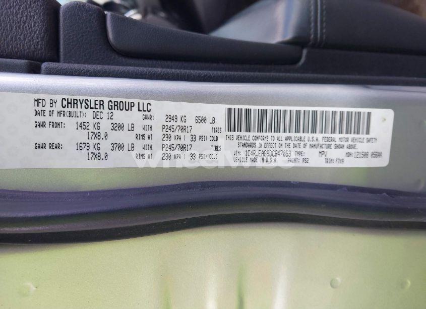 Photo 9 of 2013 Jeep Grand CHEROKEE LAREDO (VIN 1C4RJEAG8DC647053)