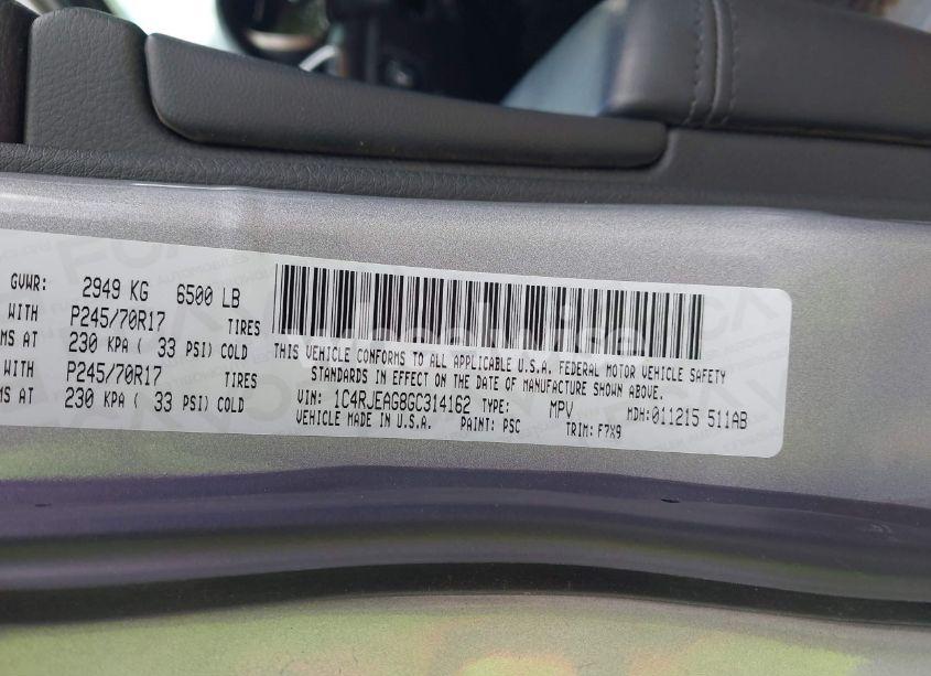 Photo 9 of 2016 Jeep Grand CHEROKEE LAREDO (VIN 1C4RJEAG8GC314162)