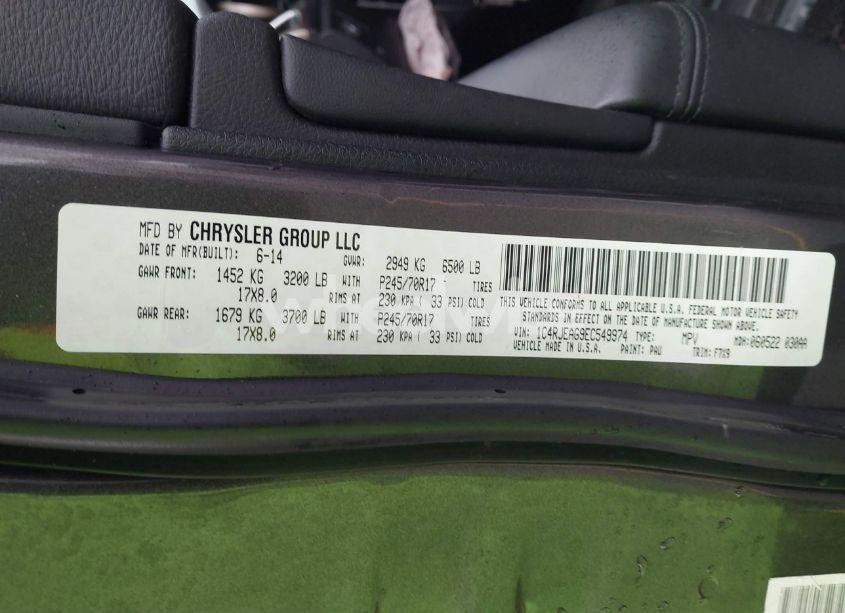 Photo 9 of 2014 Jeep Grand CHEROKEE LAREDO (VIN 1C4RJEAG9EC549974)