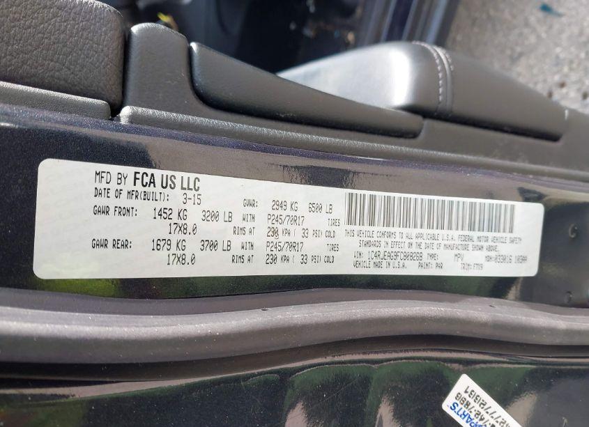 Photo 9 of 2015 Jeep Grand CHEROKEE LAREDO (VIN 1C4RJEAG9FC808268)