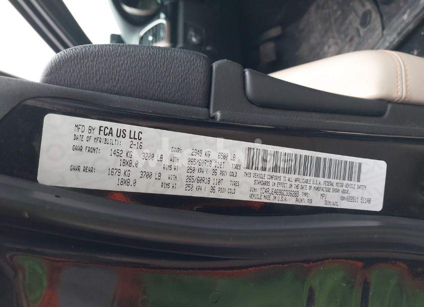 Photo 9 of 2016 Jeep Grand CHEROKEE 75TH ANNIVERSARY (VIN 1C4RJEAG9GC336283)