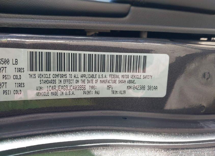 Photo 9 of 2018 Jeep Grand CHEROKEE ALTITUDE 4X2 (VIN 1C4RJEAG9JC403956)