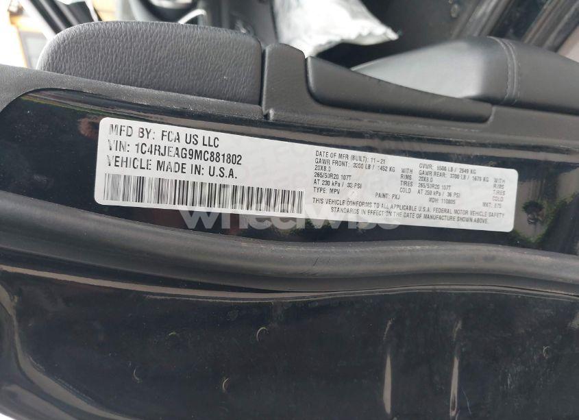 Photo 9 of 2021 Jeep Grand CHEROKEE LAREDO X 4X2 (VIN 1C4RJEAG9MC881802)