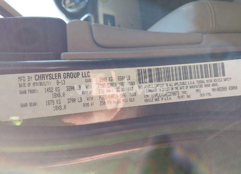 Photo 9 of 2014 Jeep Grand CHEROKEE LAREDO (VIN 1C4RJEAGXEC270873)