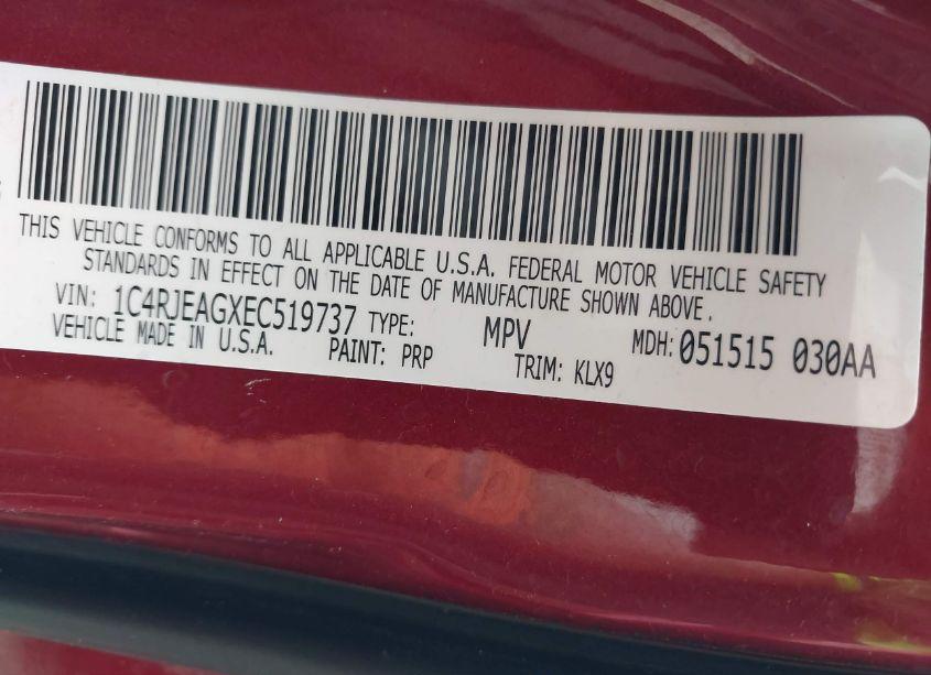 Photo 9 of 2014 Jeep Grand CHEROKEE ALTITUDE (VIN 1C4RJEAGXEC519737)